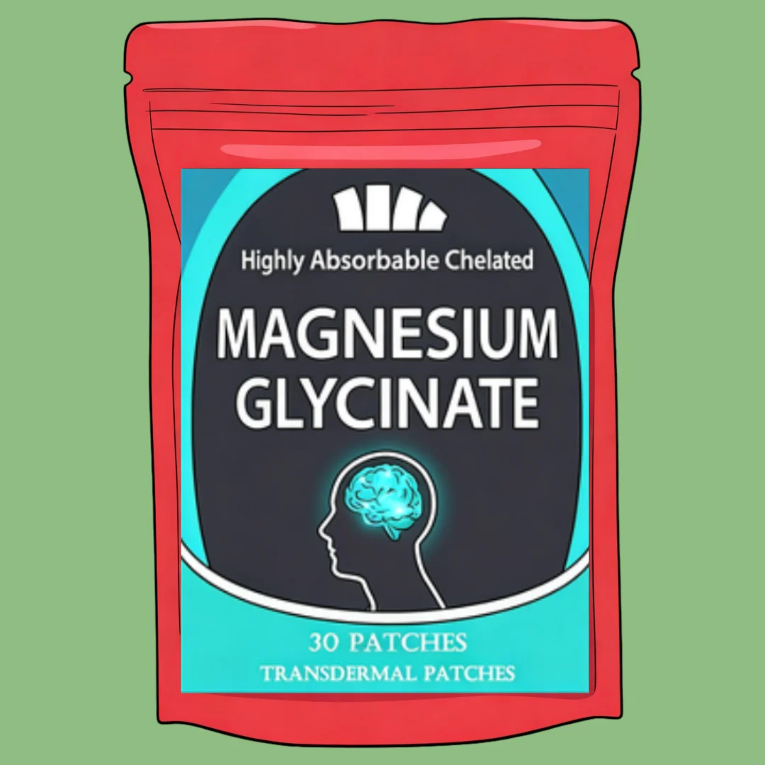 Magnesium Glycinate Transdermal Patches For Stress, Nerves, Sleep, Muscles, Metabolism 30 Patches