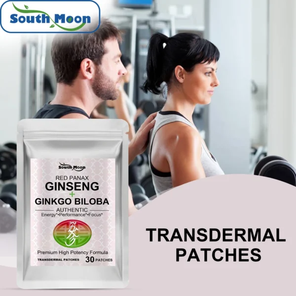 Red Panax Ginseng Transdermal Patches Energy Enhance Stress Relief Supports Physical Mental Health