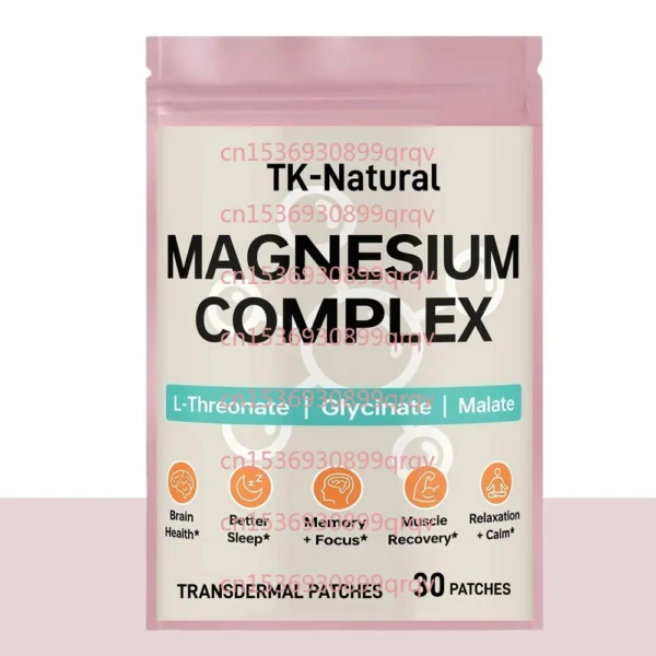 30 Patches Magnesium Complex Transdermal Patches - L-Threonate, Glycinate, Malate - Brain Health, Sleep, Calm