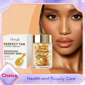 Self Tanning Capsule Fake Tan Sunless Tanner for Pale Skin Streak Free Gentle Moisturizing Waterproof Body Bronzer Tanning Serum