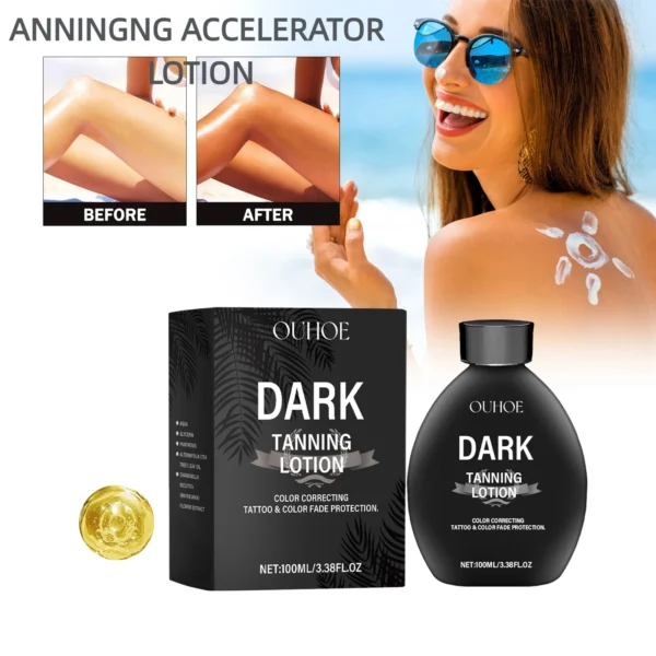 Tanning Accelerator Lotion Summer Bronzer Beach Sunbed Solarium Tanning Improves Uneven Skin Tone Lasting Moisturizing Tan Cream