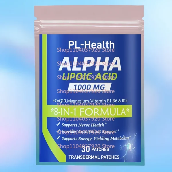 30 Patches Alpha Lipoic Acid Transdermal Patches for Nerve Health in Hands & Feet, Nervous System with Magnesium Glycinate