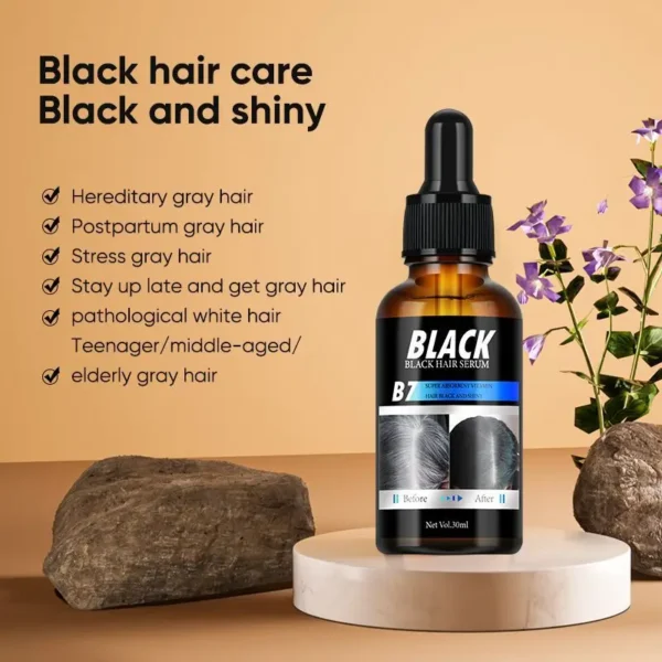 Anti Gray Hair Essential Oil Blackening Serum White Hair Treatment White To Black Hair Repair Care Nourish Scalp Care Products