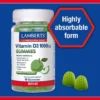 Lamberts Vitamin D3 1000iu Gummies - Suitable for Vegetarians - Immune & Bone Support - Sugar Free - 60 Gummies
