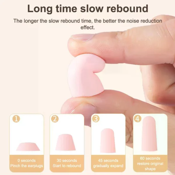 4/10Pcs Sleep Ear Plugs Noise Reduction Sound Insulation Soft Slow Rebound Earplugs Soundproof Anti-Noise Sleeping Aid Ear Care
