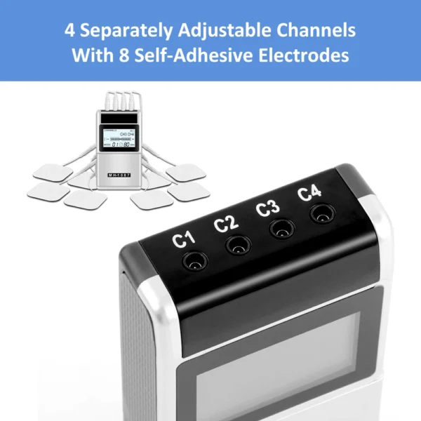 4 Channel TENS PMS Unit 15Mode Muscle Stimulator for Pain Relief Rechargeable TENS Machine Electronic Acupuncture Pulse Massager