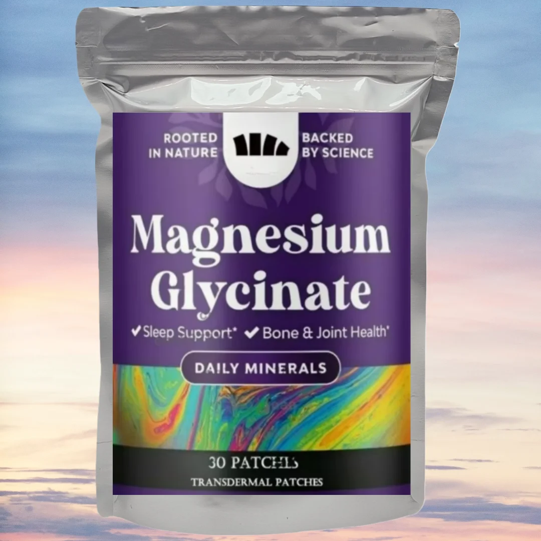 30 Patches Magnesium Glycinate Transdermal Patches For Brain Health, Bone Health, Energy