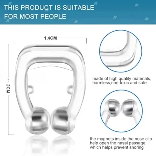Anti-Snoring Nose Clip for Men & Women, Silicone Snore Stopper, Comfortable Sleep Breathing Aid Device
