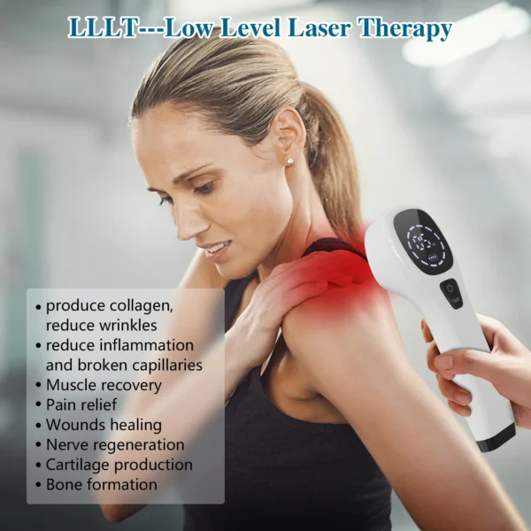 2x808nm Cold Laser Therapy Device for Body Pain Relief Free Glasses No Bag Phototherapy Equipment for Arthritis Tennis Elbow Pet