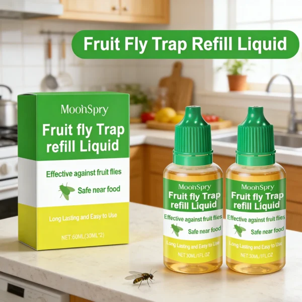 60ml Fruit Fly Trap Refill Liquid Home Kitchen Living Room Insect Repellent Attractant Sucrose Apple Cider Vinegar Pest Control