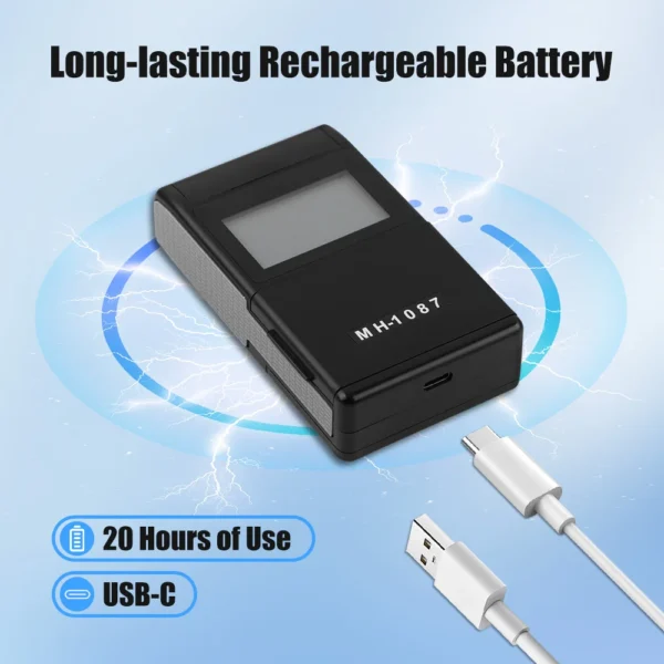 Digital TENS EMS Unit 4-Channel Tens Electrostimulator Rechargeable Muscle Stimulator with 20 Intensity Levels for Pain Relief