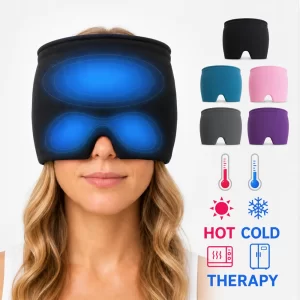 kf-S21000aec01264c53b4eadc57372e96a6i Hot Cold Therapy Gel Ice Cap Migraine Relief Hat Headache Cooling Wrap Sleep Eye Mask for Puffy Eyes Tension Stress Relaxation